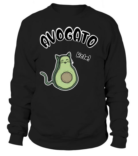 Avogato Sweet Avocado Cat Hola Sweatshirt Unisex