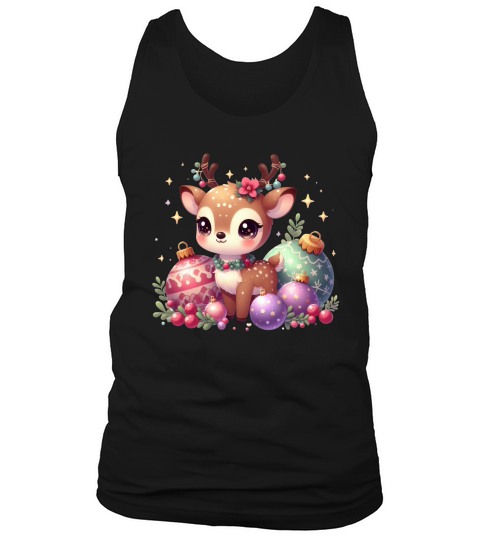 Cute Deer Christmas Watercolor Clipart2 Tank Top Unisex