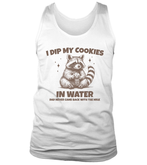 Raccoon Dip Cookie in Water L Brown Tank Top Unisex