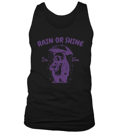 Rain or Shine Bear with Umbrella L Violet Tank Top Unisex