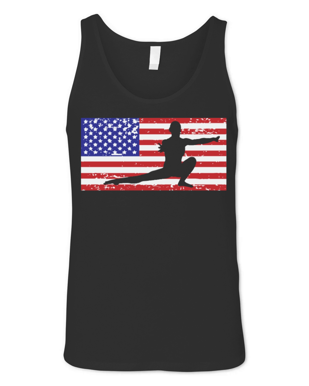 American Flag Vintage USA Flag Acrobatics Gymnast Unisex Jersey Tank