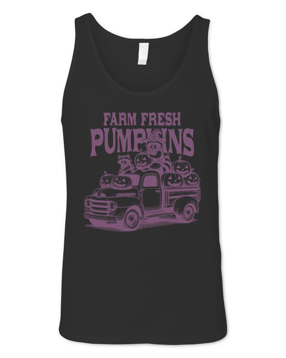Farm fresh pumpkins Raccoon L Purple Unisex Jersey Tank