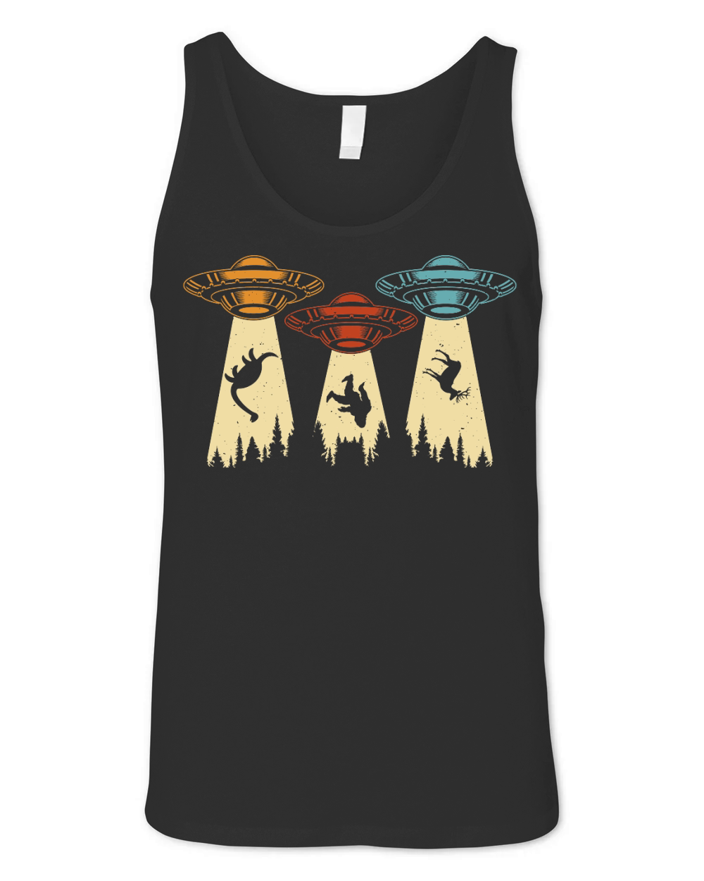 Funny Vintage UFO Alien  3 Unisex Jersey Tank