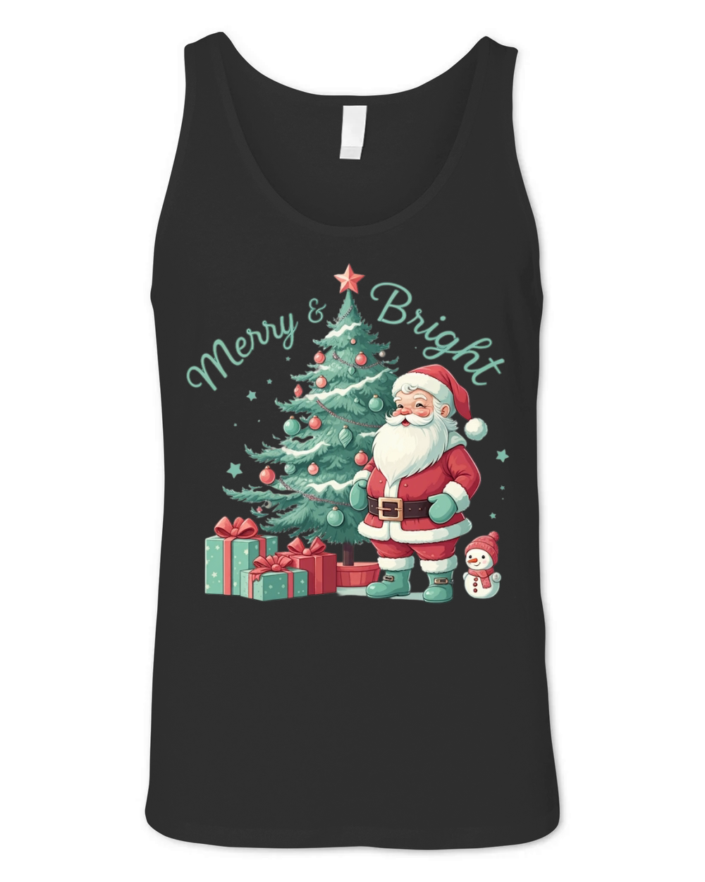 Merry Bright Mint Christmas 04 Unisex Jersey Tank