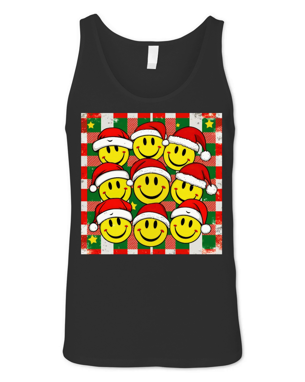 Retro Christmas Smiley Unisex Jersey Tank