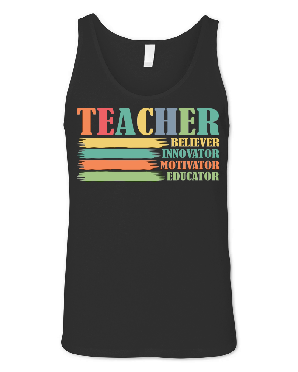 Teacher Believer Innovator Motivator Educator Unisex Jersey Tank