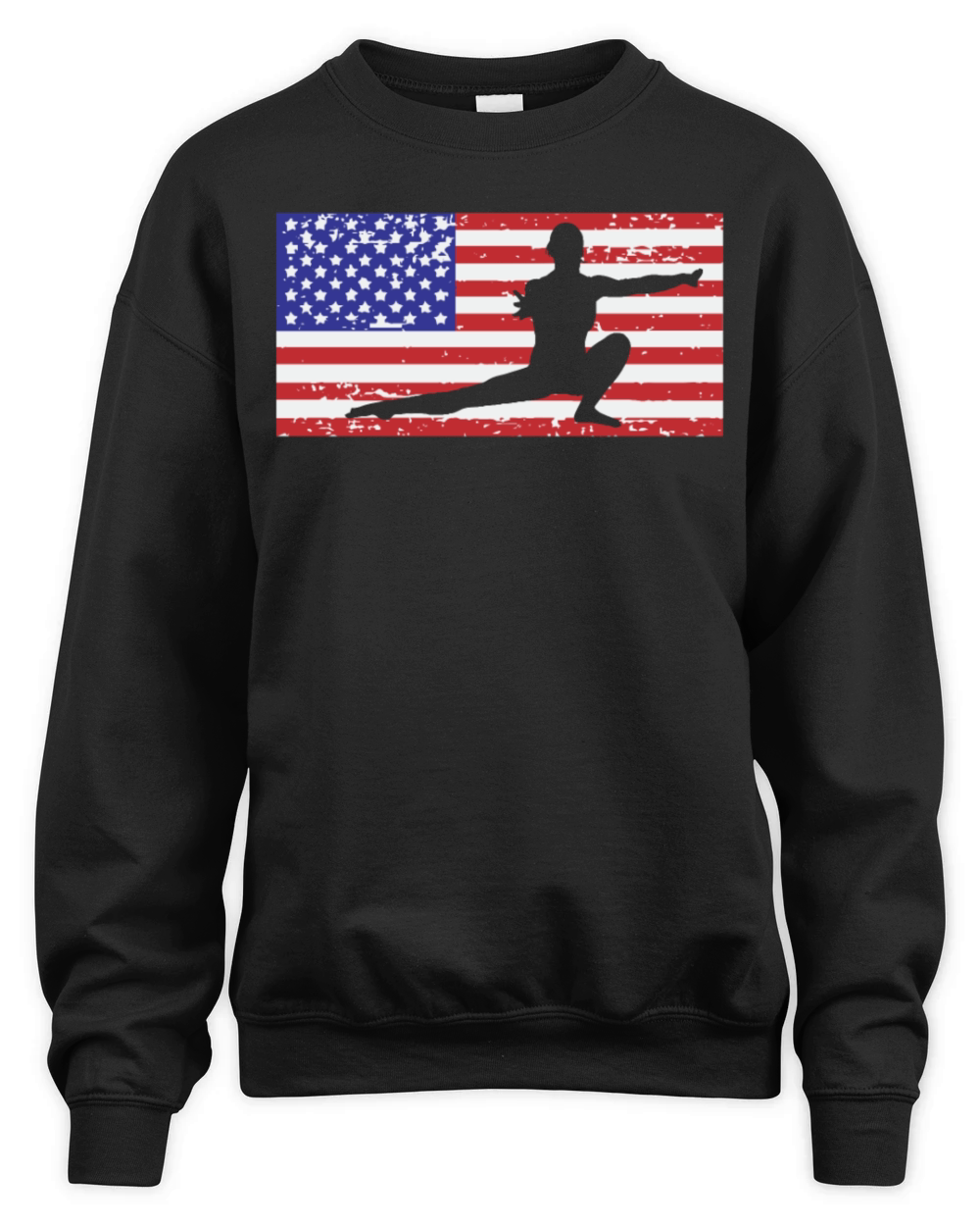 American Flag Vintage USA Flag Acrobatics Gymnast Unisex Premium Crewneck Sweatshirt
