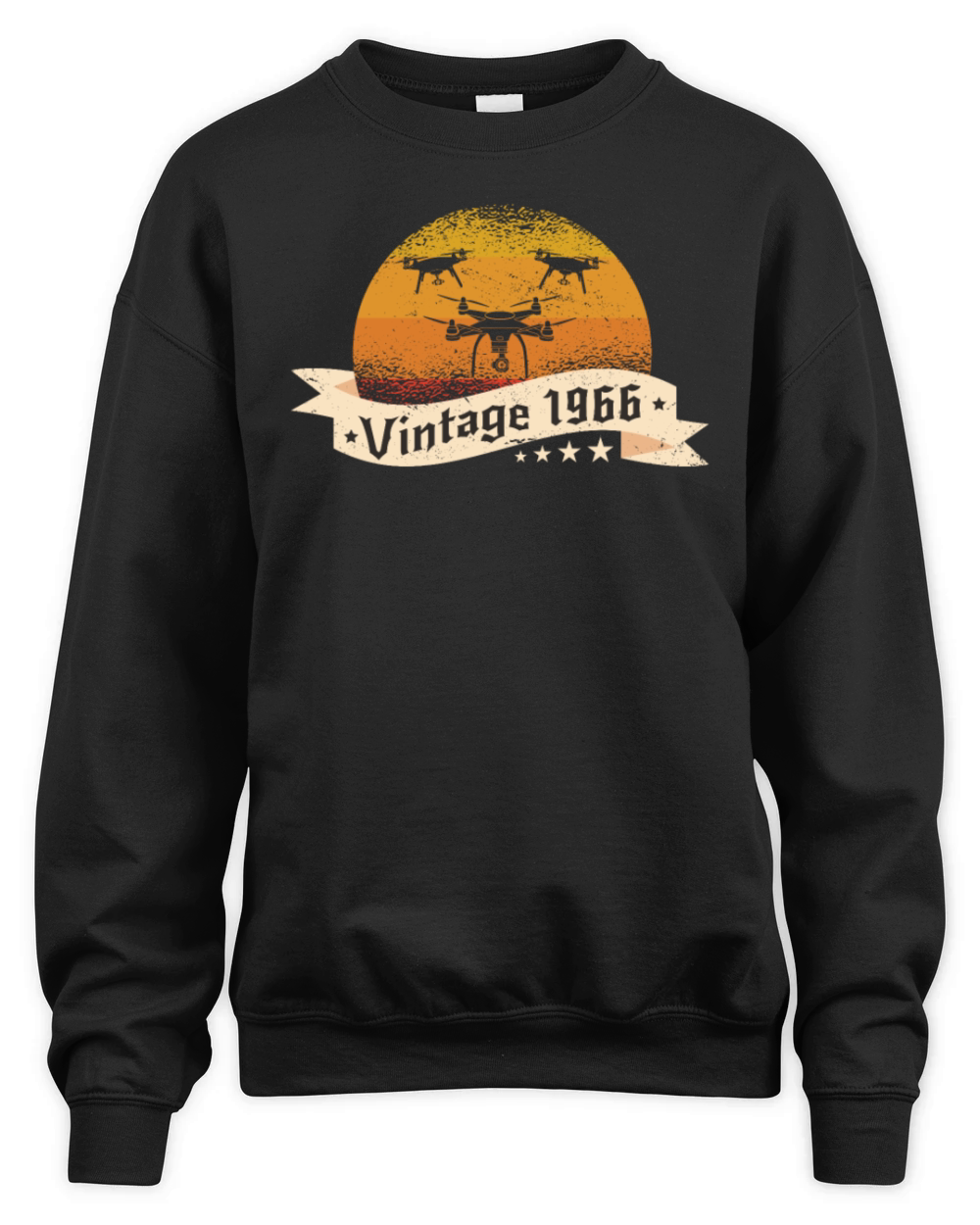 Drones-Pilots born 1966 Birthday Vintage Unisex Premium Crewneck Sweatshirt