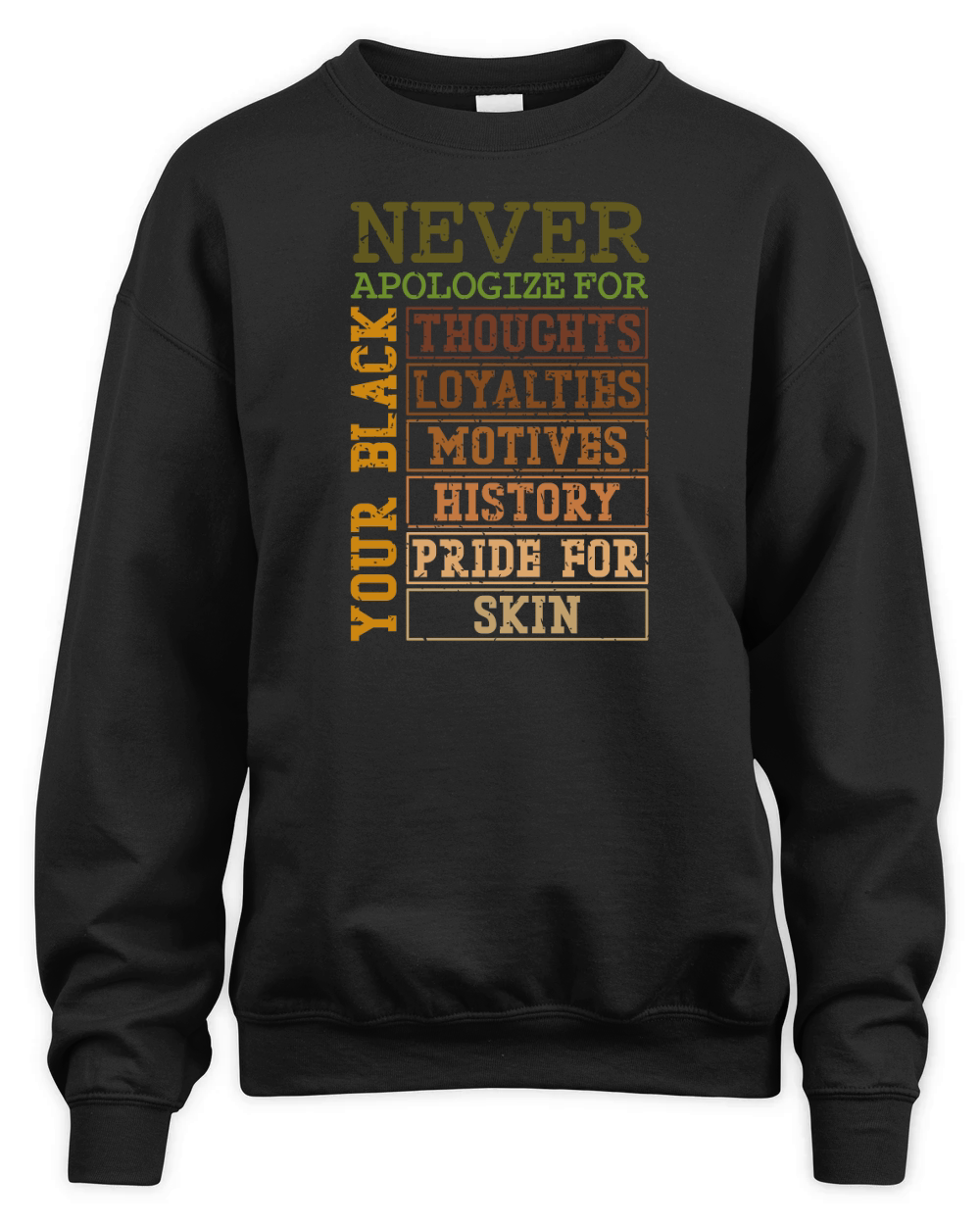 Never Apologize For Your Black History Unisex Premium Crewneck Sweatshirt