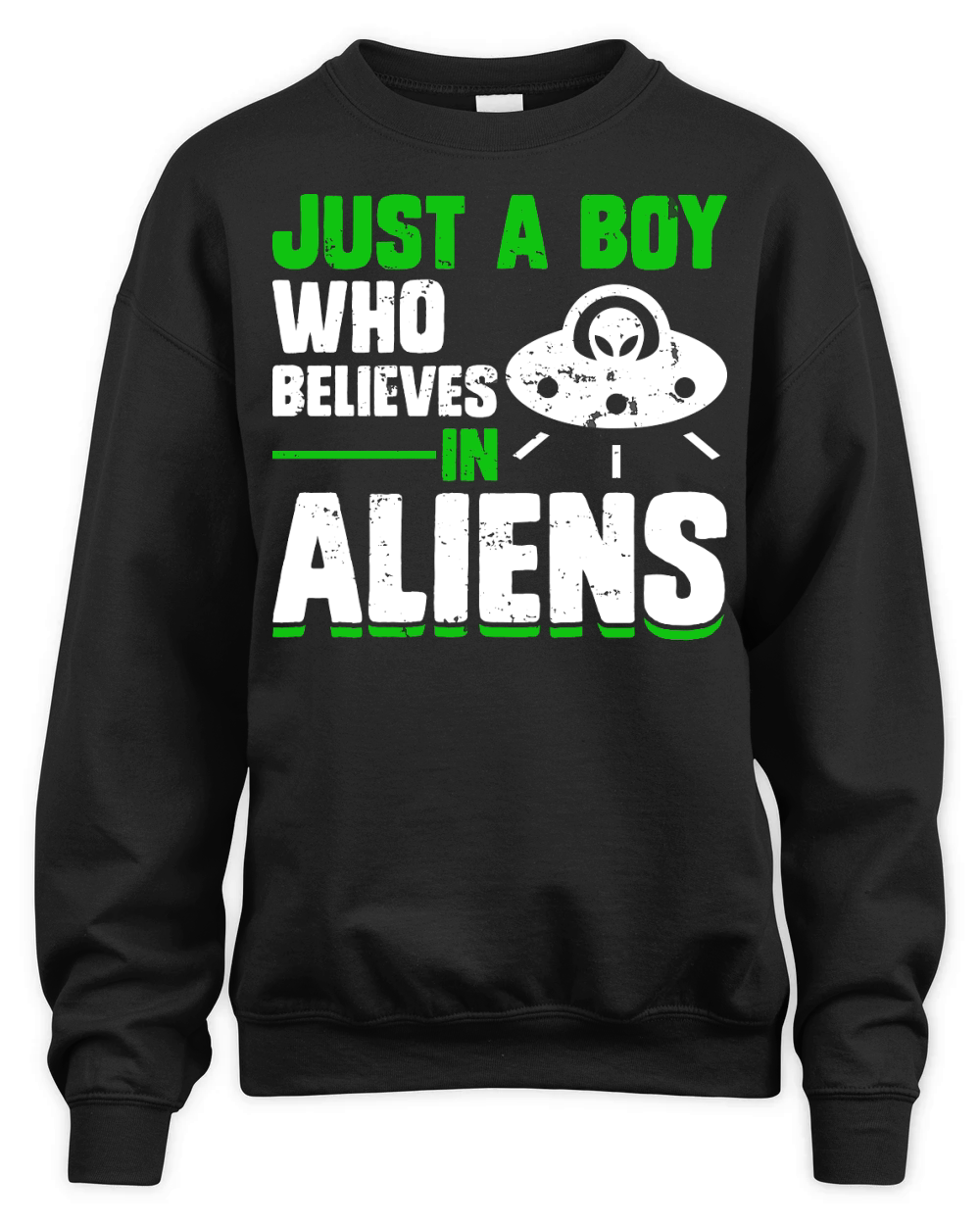 Vintage UFO Alien just a boy who believes in Aliens Unisex Premium Crewneck Sweatshirt