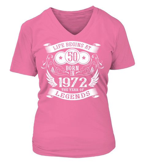 50th Birthday Gifts Vintage 1972 Birthday V-neck T-Shirt Woman