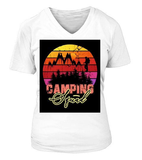 camping V-neck T-Shirt Woman