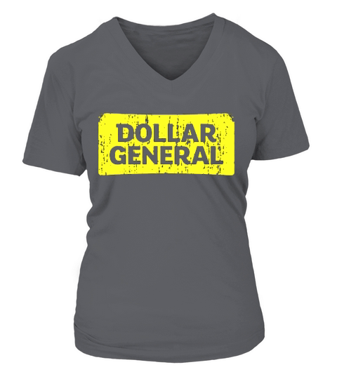 Dollar General Cool Grocery Store Pop Worn Look V-neck T-Shirt Woman