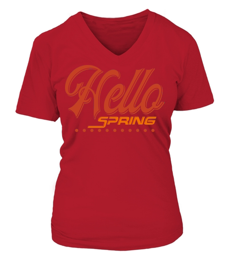Hello spring V-neck T-Shirt Woman