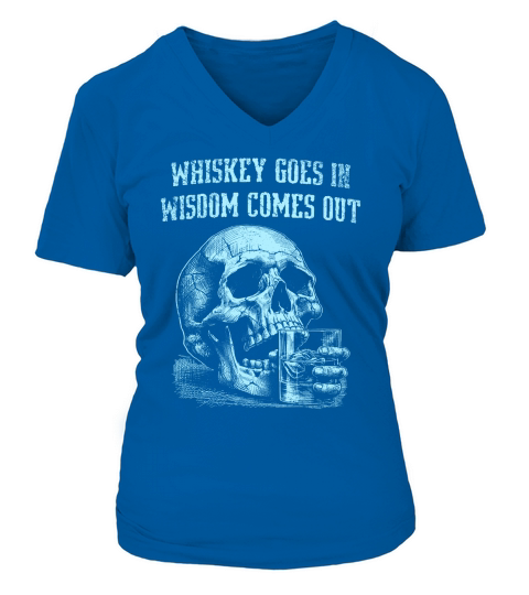 Skull Whiskey Goes In D Sky GR V-neck T-Shirt Woman