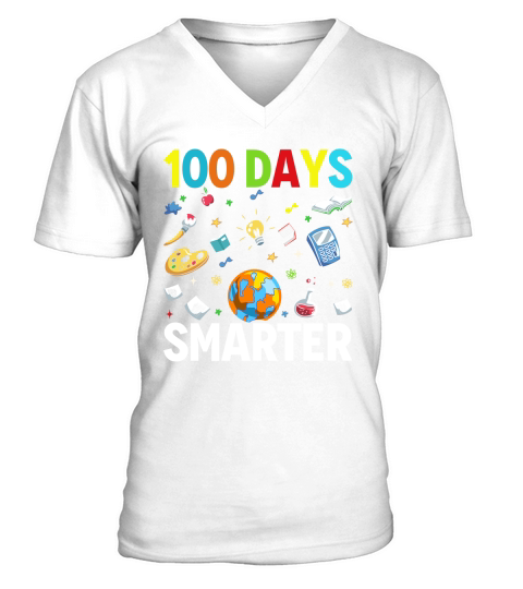 100 Days smarter 6 03 V-Neck T-shirt
