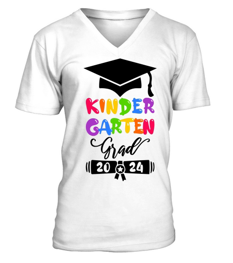 2024 Kindergarten Grad Cap Diploma V-Neck T-shirt
