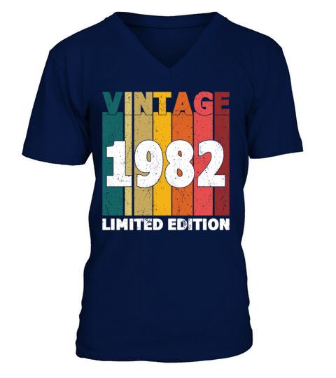 40th Birthday Vintage 1982 Limited Edition V-Neck T-shirt