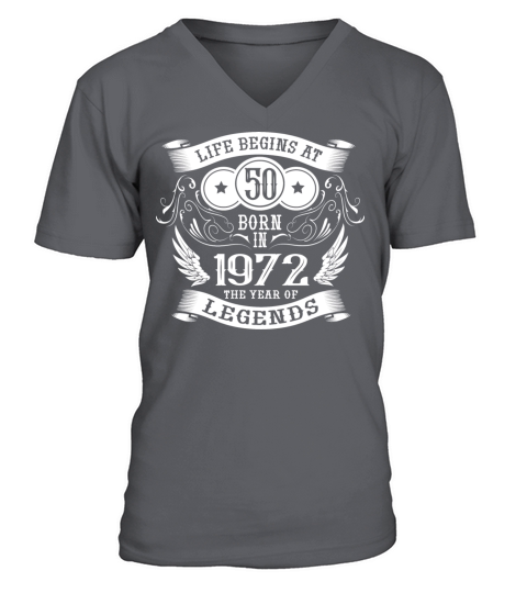 50th Birthday Gifts Vintage 1972 Birthday V-Neck T-shirt