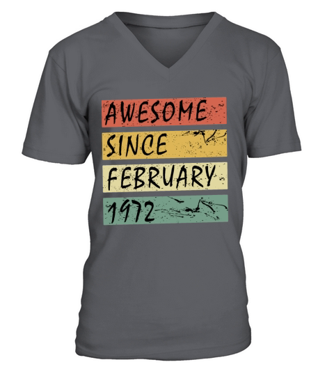 February 1972 vintage gift idea V-Neck T-shirt