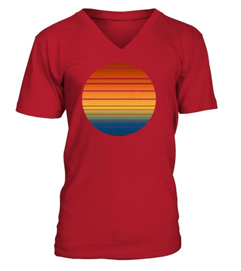 Vintage Retro Sunset (8) V-Neck T-shirt