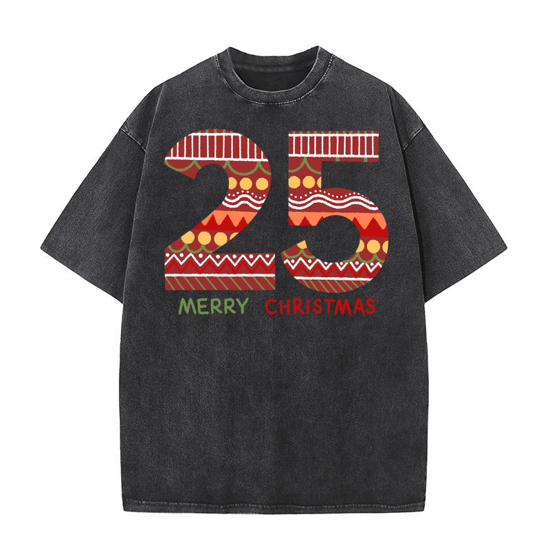 25 Christmas Merry 04 Washed T-Shirt
