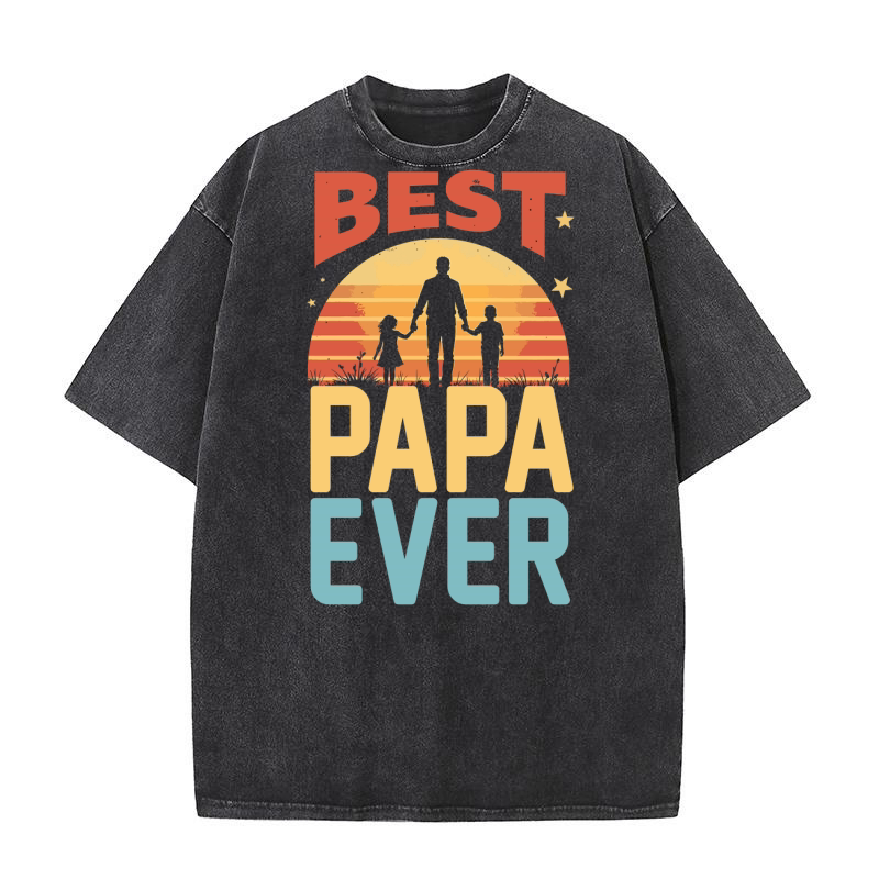 Best papa ever Washed T-Shirt