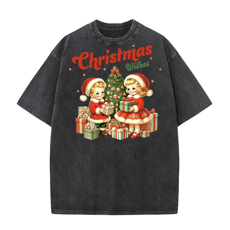 Christmas Wishes Washed T-Shirt