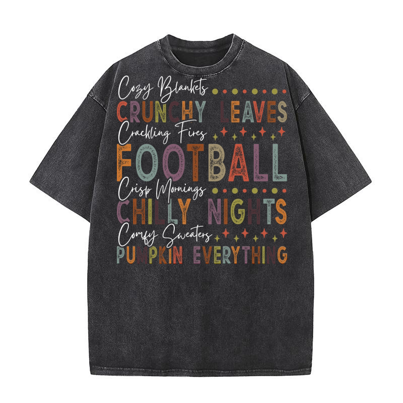 cozy blankets crunchy leaves crackling white 3 Washed T-Shirt