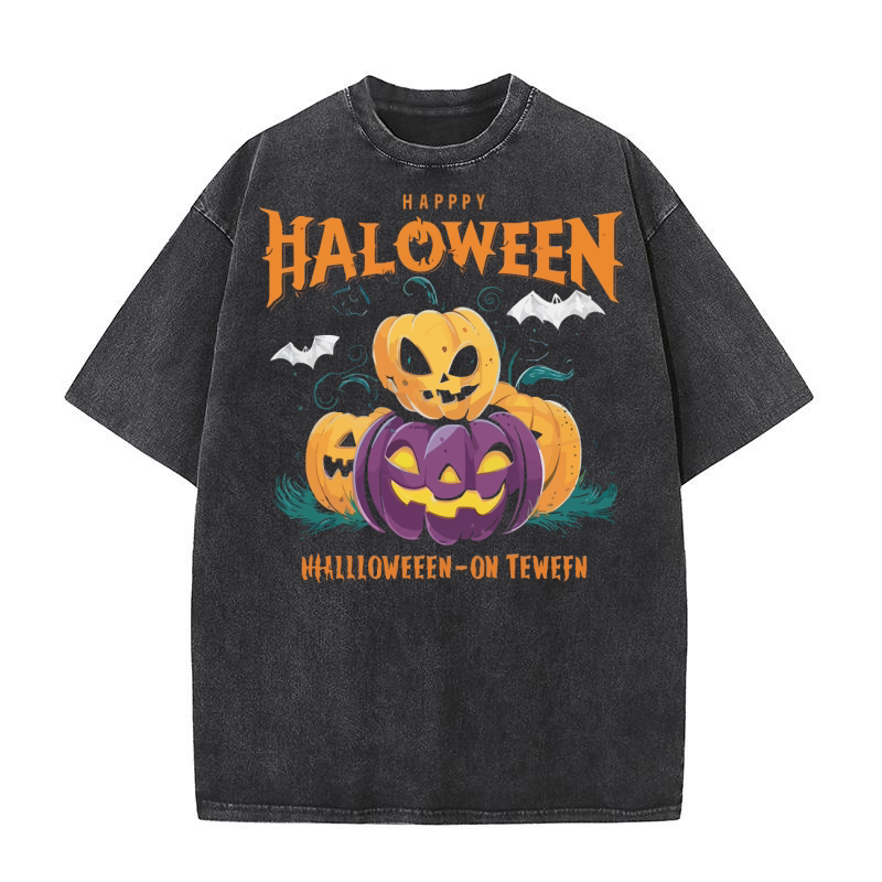 happy halloween halloween on tewefn Washed T-Shirt