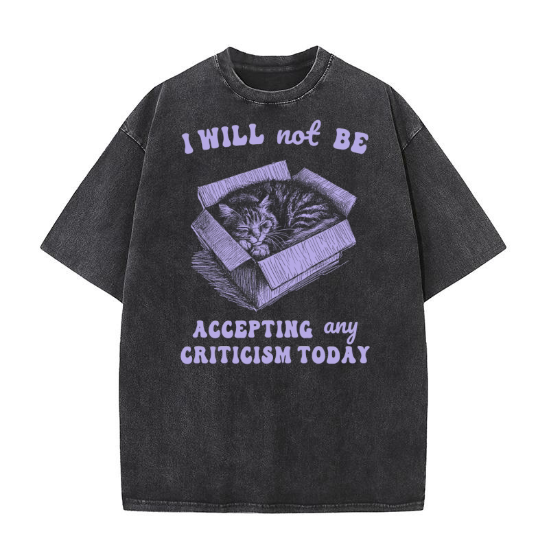 Lazy Cat In the Box D Retro Violet Washed T-Shirt
