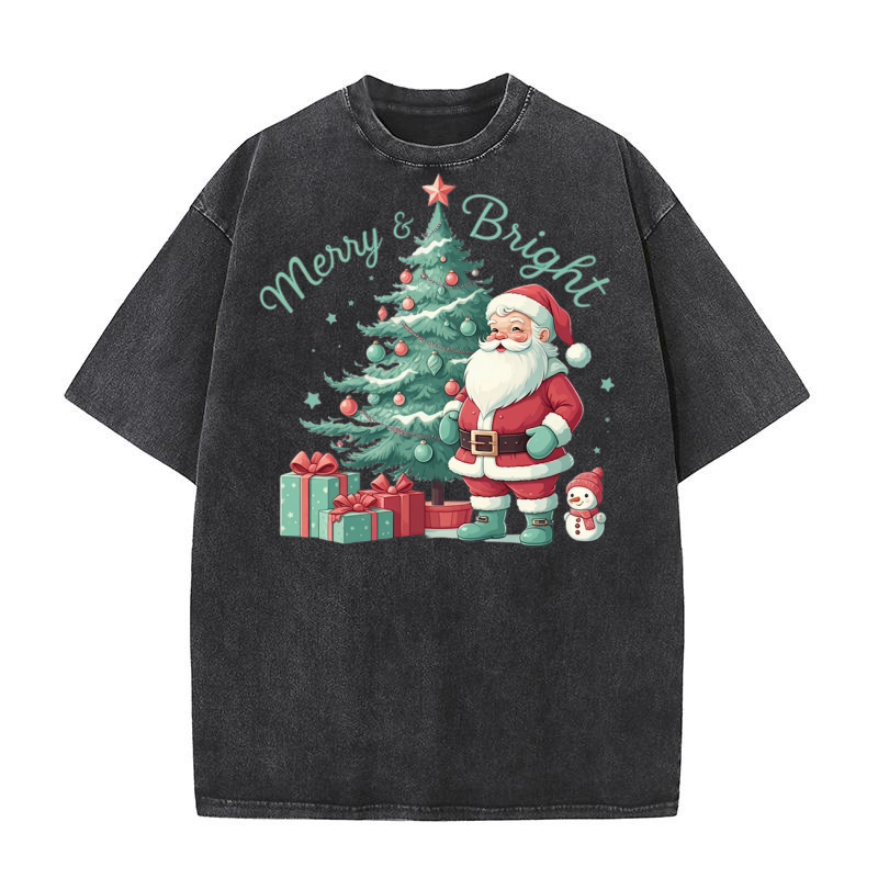 Merry Bright Mint Christmas 04 Washed T-Shirt