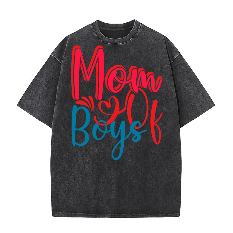 Mom Of Boys Graphic Washed T-Shirt