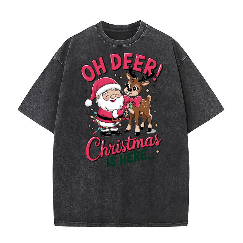 Oh deer! christmas is here... 2 Washed T-Shirt