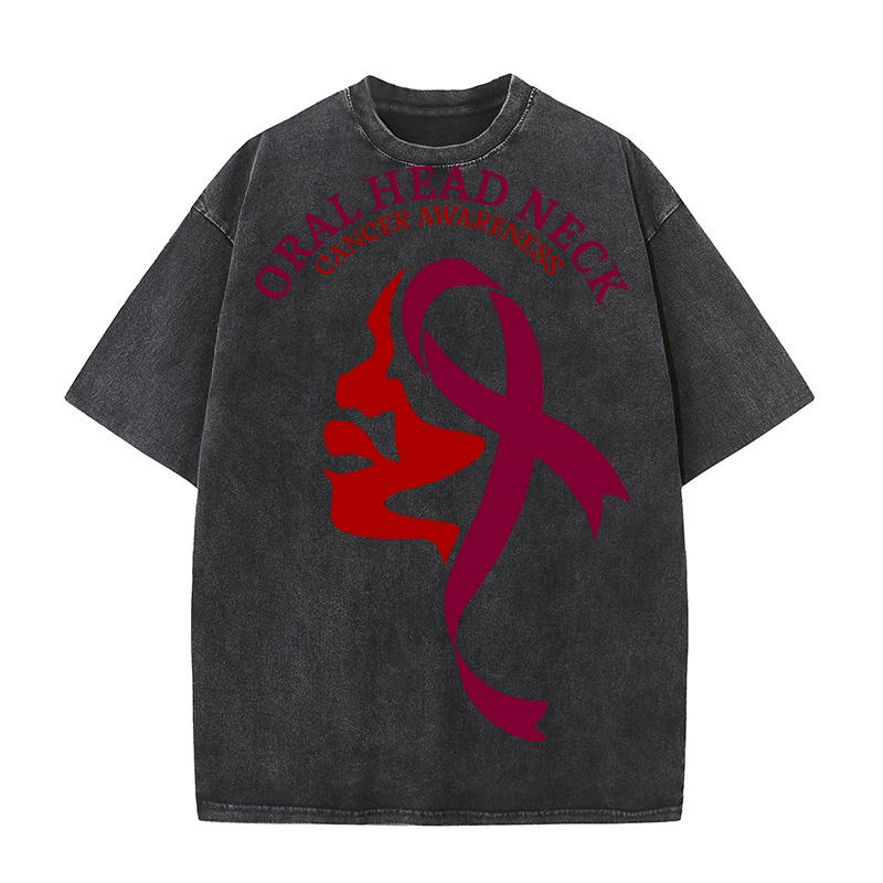 ORAL HEAD NECK CANCER AWARENESS 1 Washed T-Shirt
