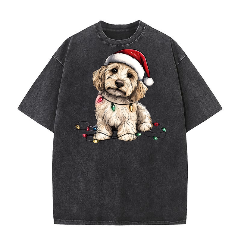 puppy in lights 1 Washed T-Shirt