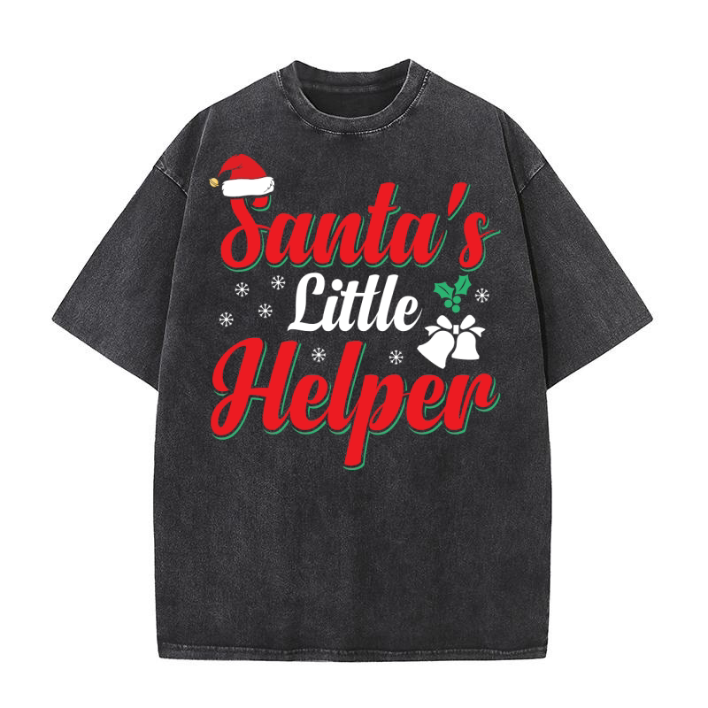 Santas Little Helper Washed T-Shirt