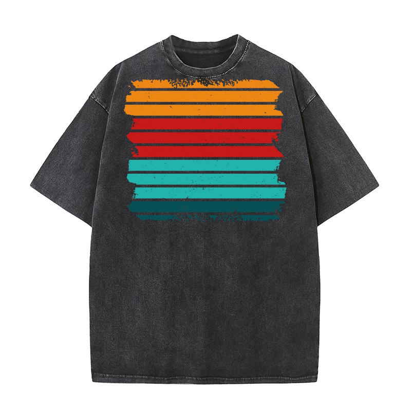 Vintage Retro Sunset (3) Washed T-Shirt