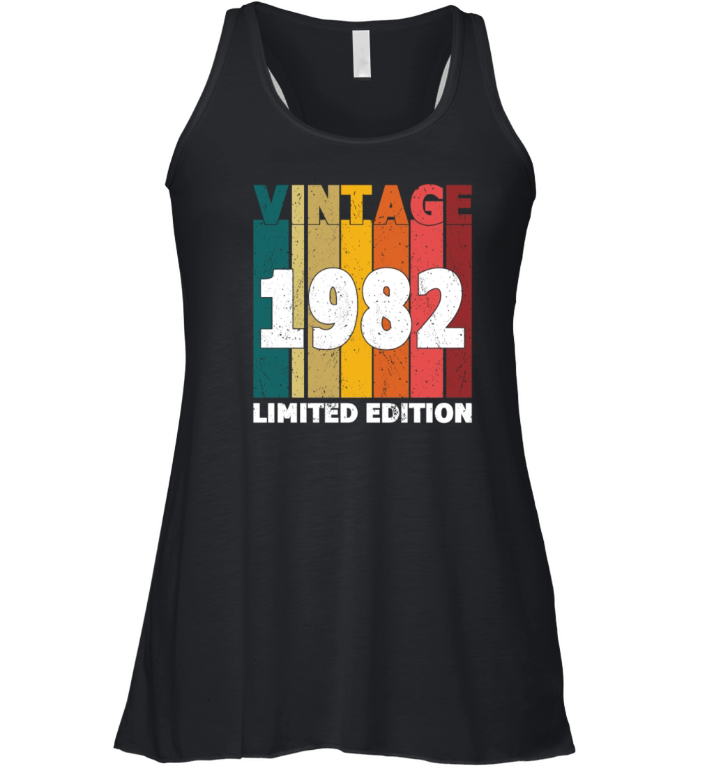40th Birthday Vintage 1982 Limited Edition Women's Flowy Tank Top