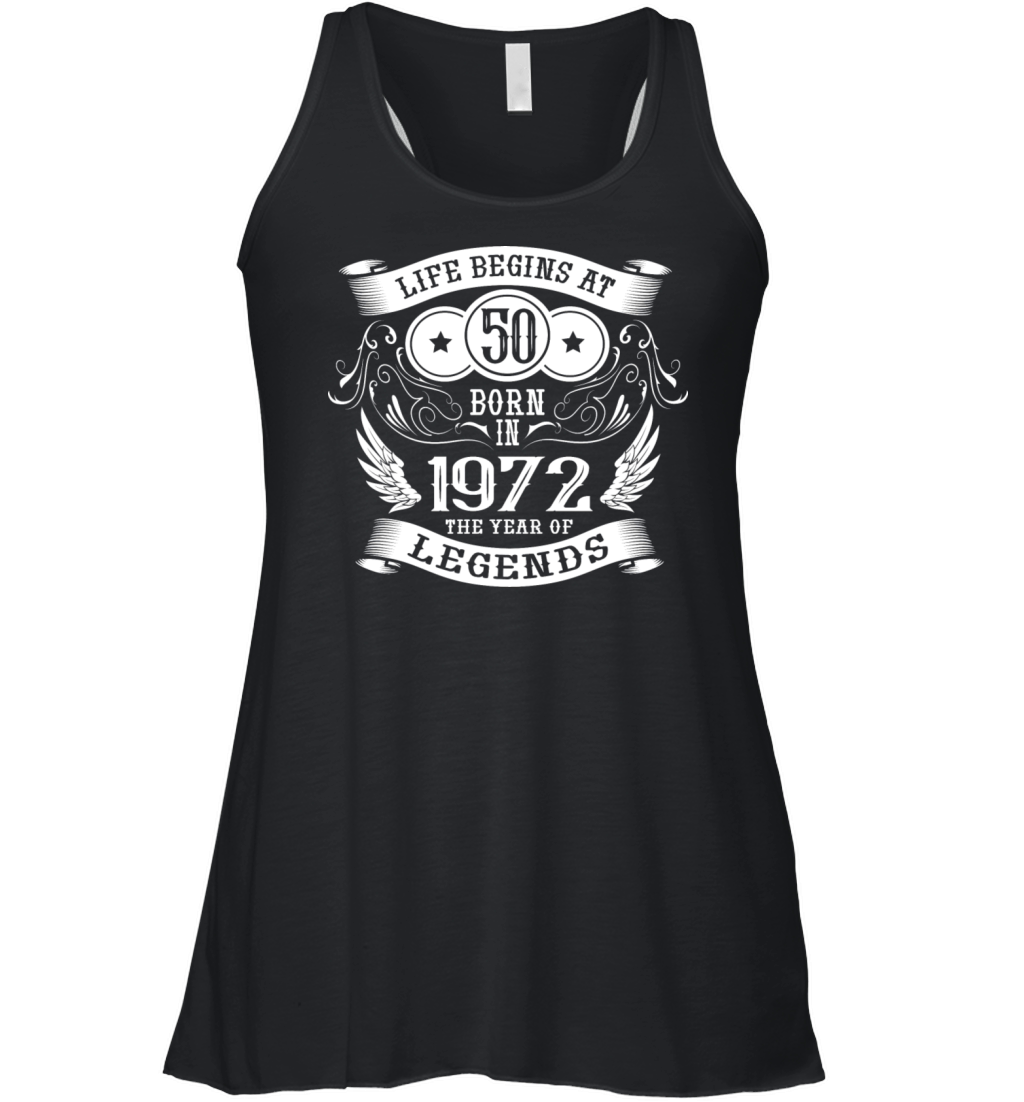 50th Birthday Gifts Vintage 1972 Birthday Women's Flowy Tank Top