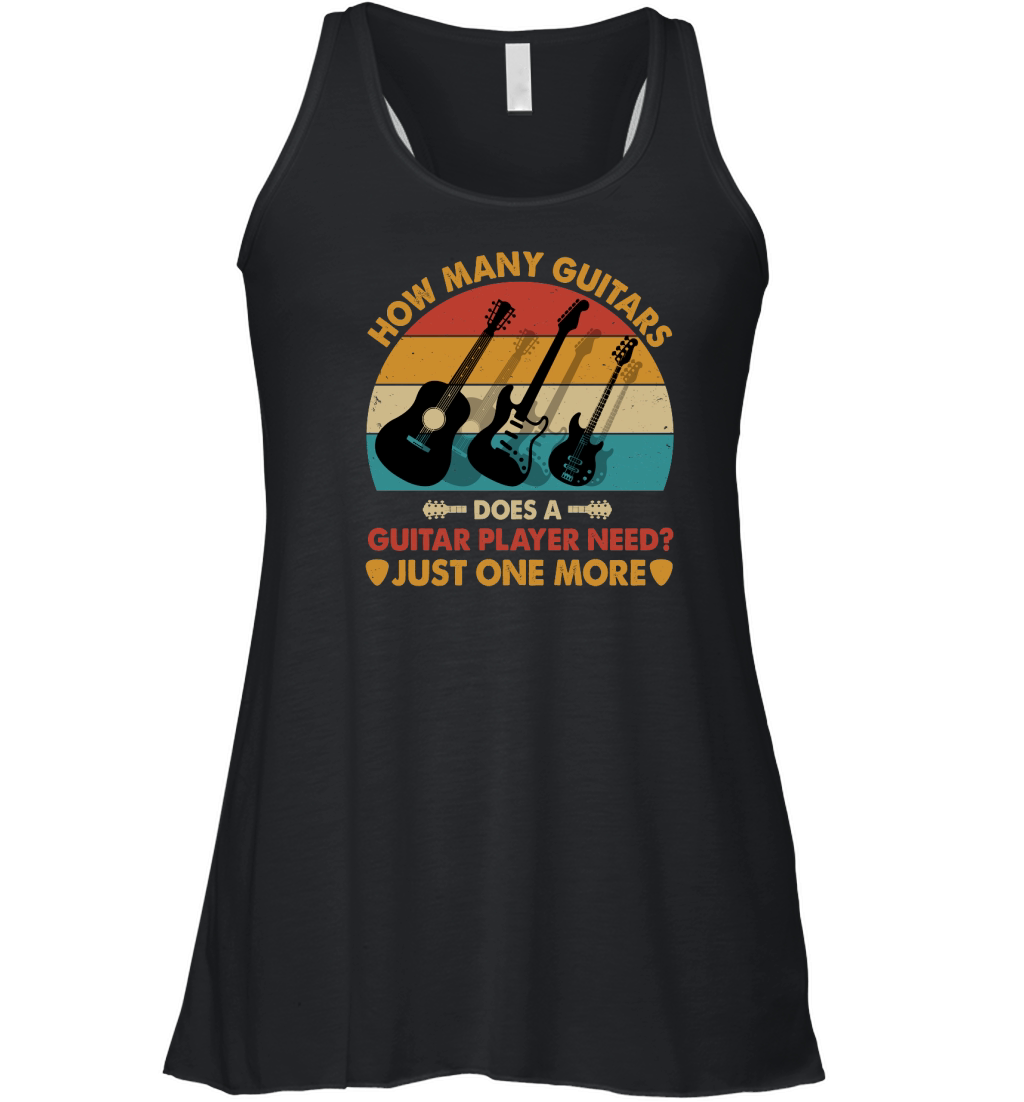 How Many Guitars does a Guitar Player need T Shirt Design (1) Women's Flowy Tank Top