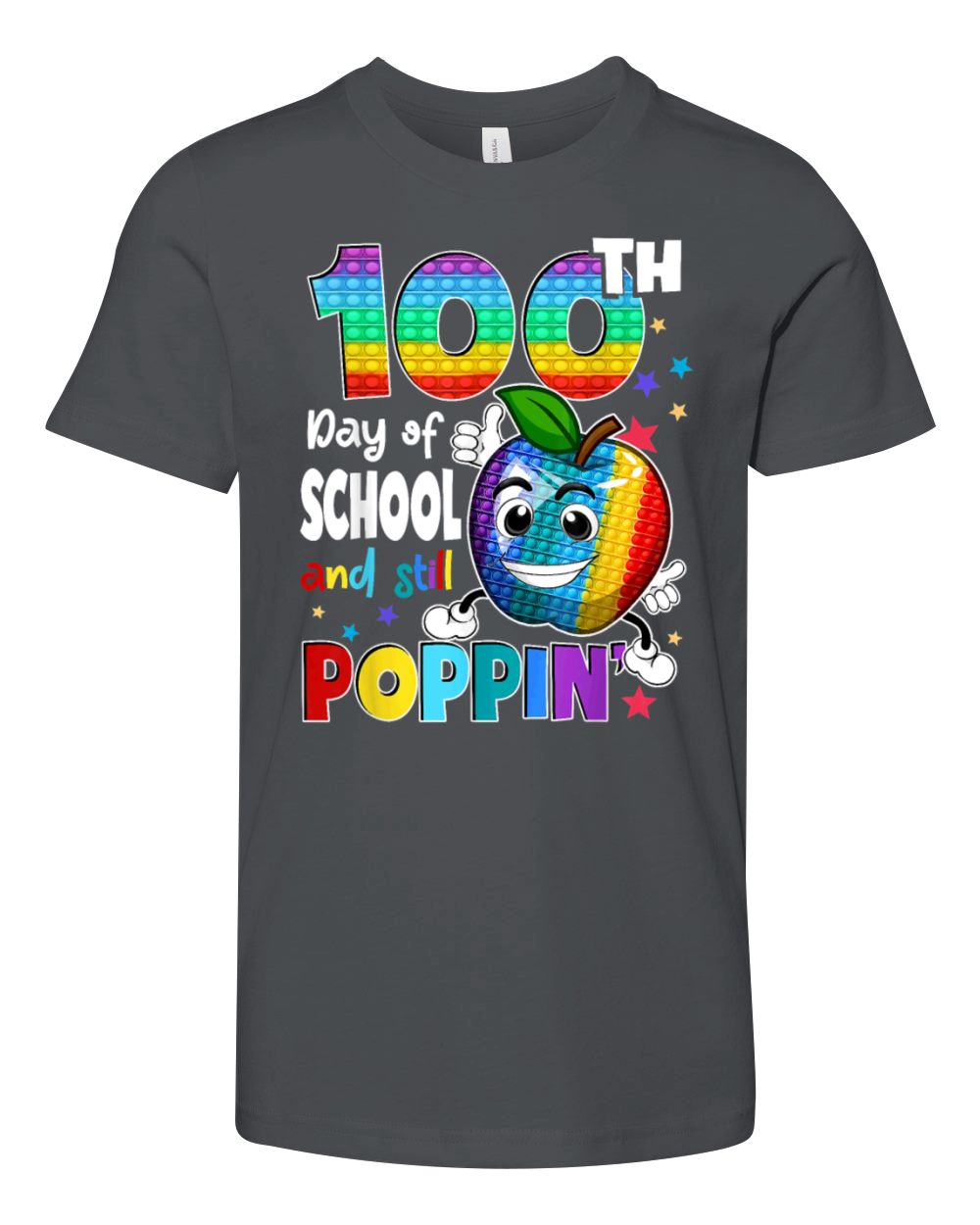 100th Day Pop it Happy 100 Days Of School Youth Unisex Jersey Tee