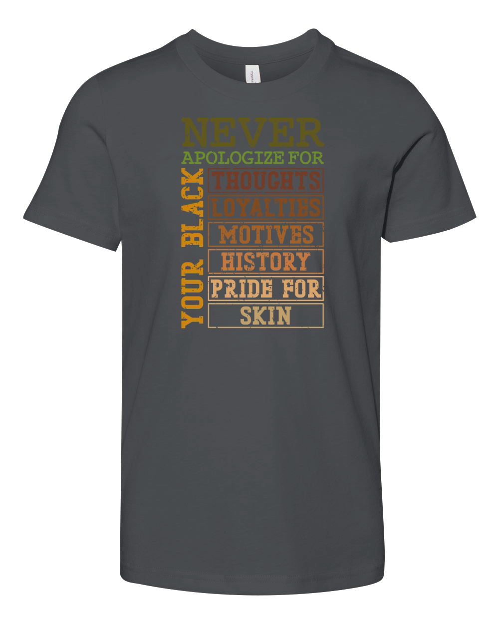 Never Apologize For Your Black History Youth Unisex Jersey Tee