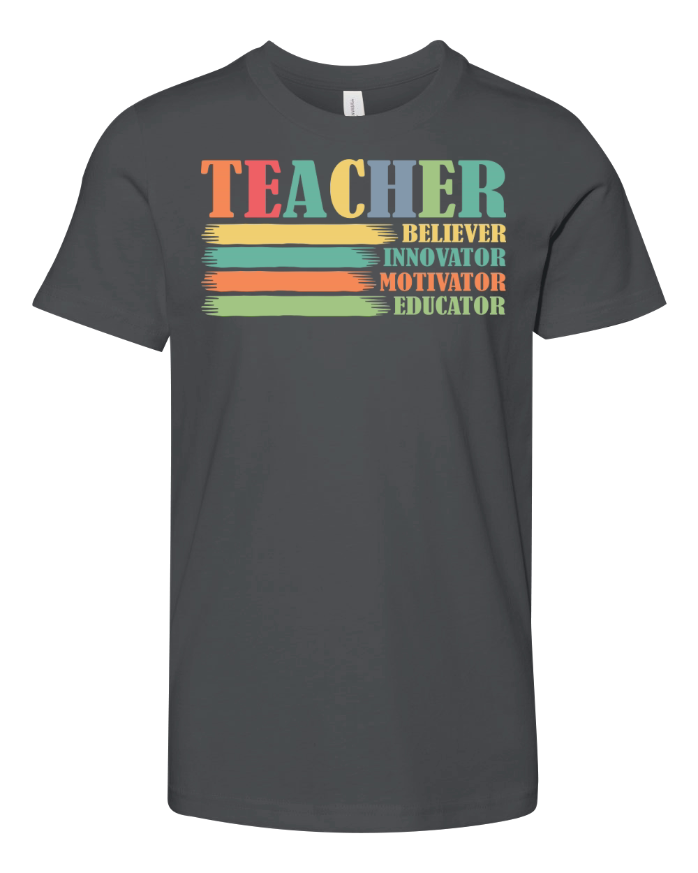 Teacher Believer Innovator Motivator Educator Youth Unisex Jersey Tee