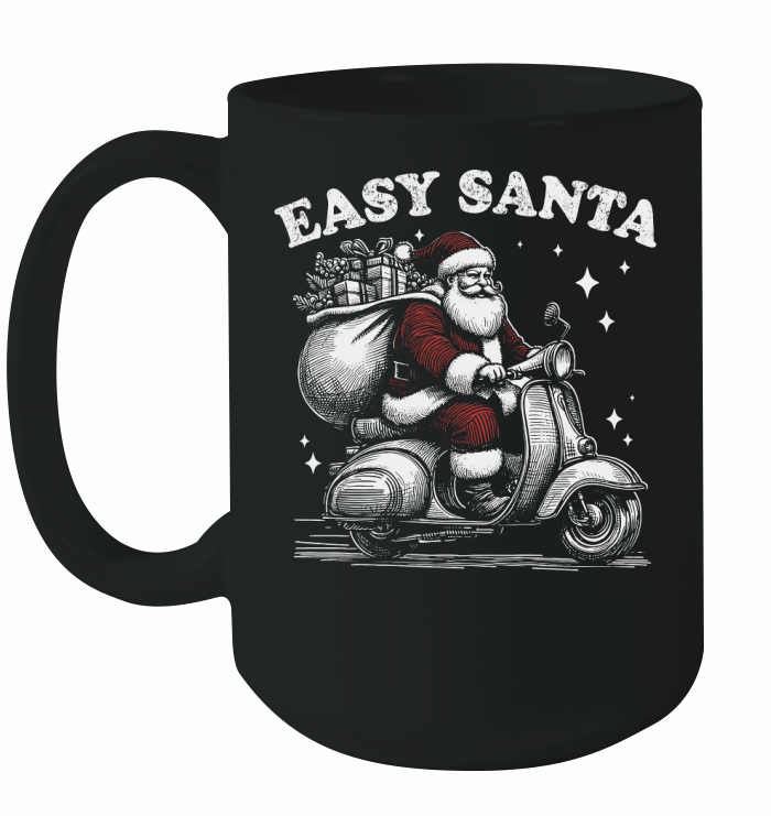 Easy Santa Riding Scooter D Color Ceramic Mug