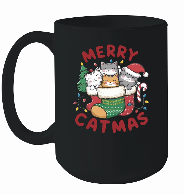 Retro Christmas Cat Vintage5 Ceramic Mug