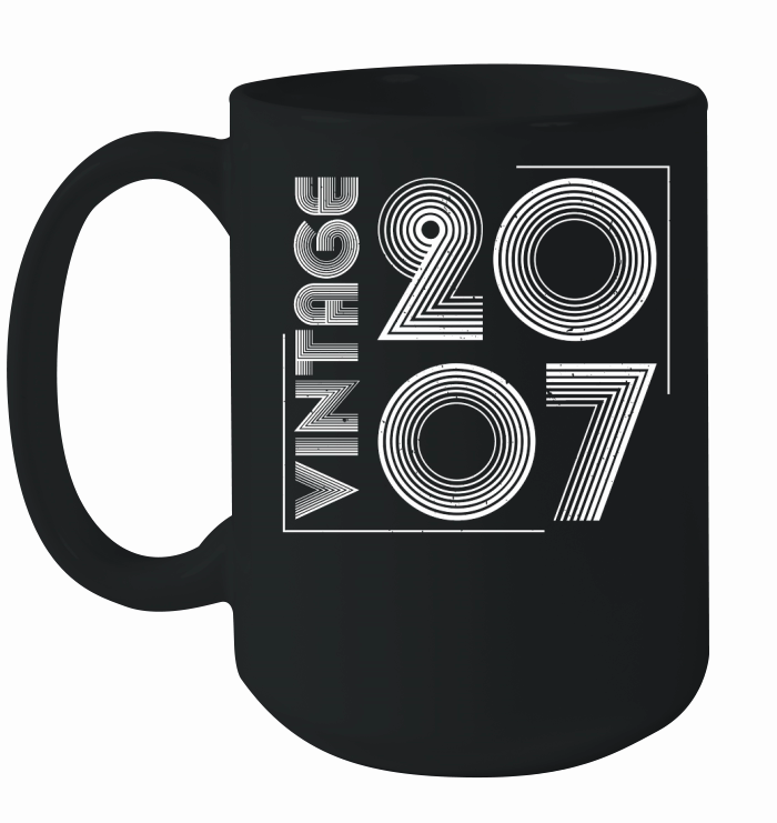 Vintage 2007 Birthday T Shirt Design (2) Ceramic Mug