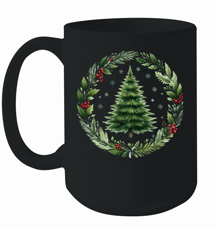 Watercolor Christmas tree Clipart 04 Ceramic Mug