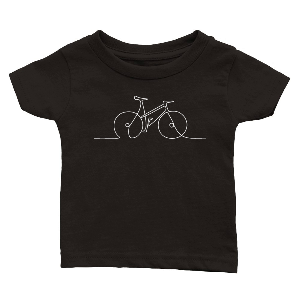 bicycle bike cycle single line minimalistic art Classic Baby Crewneck T-shirt