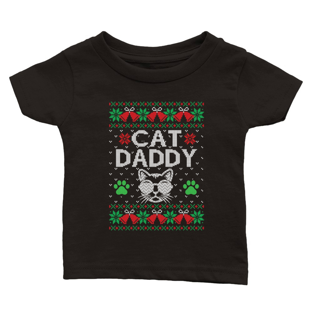 Cat daddy ugly Christmas Classic Baby Crewneck T-shirt